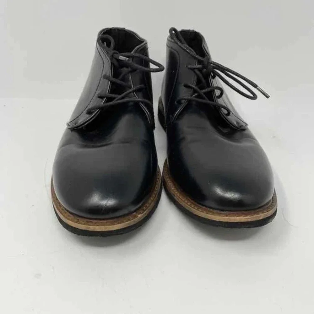 Deer Stags Boys Size 6M Black Ballard Chukka Boots Faux Leather Lace Up‎